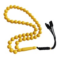 Tasbih Doa Islam Subha 45 Butir Resin Akrilik Perhiasan Keagamaan Spiritual Muslim dengan Rumbai untuk Unisex