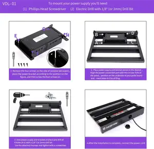 Ma lửa kích cỡ khác nhau Guitar hiệu ứng bàn đạp Bảng Hợp kim nhôm Guitar pedalboard với mang túi/trường hợp, V loạt