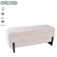 CARLFORD Pouf de rangement moderne, banc polyvalent, tabouret de chevet pour chambre, ottoman de salon avec rangement