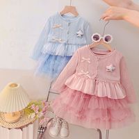 Robe de princesse pour bébé fille à manches longues à volants superposés, robe de fête pour enfants d'automne