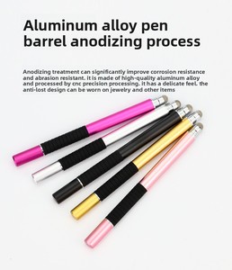 <span class=keywords><strong>Stylet</strong></span> universel 2-en-1 à prix d'usine avec logo personnalisé, pour tablette et écran tactile capacitif, en métal, pointe remplaçable - Product Image 3