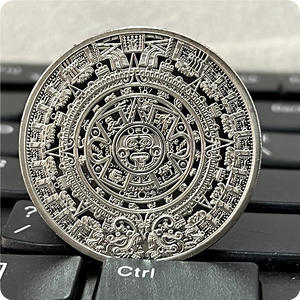 Pièces commémoratives en métal personnalisées, pièces commémoratives de style antique mexicain, monnaie étrangère, pièces plaquées argent <span class=keywords><strong>Maya</strong></span>, souvenirs - Product Image 6
