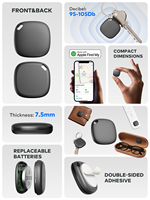 Traceur GPS pour chien certifié MFI avec fonction anti-perte, compatible avec l'application Find My, batterie rechargeable, matériau plastique