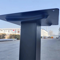 Pieds de table en métal durables pour restaurants en plein air, double fixation, pieds de table bistrot noirs, hauteur pour tables d'extérieur