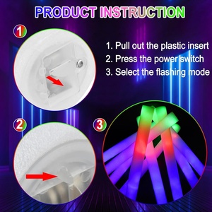 Barras Luminosas LED, Palos de Espuma con Luz, 3 Modos de Color Intermitente, Artículos para Fiestas, Bodas, Cumpleaños, Conciertos, Campamentos, Año Nuevo - Product Image 4