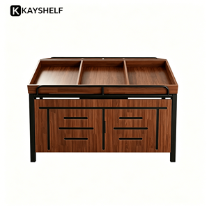 Étagère de présentation de fruits en MDF métallique double face, à plusieurs niveaux, pour épicerie, produits frais, supermarché - Product Image 1