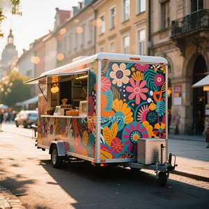 Chariot de vente rapide entièrement personnalisé 2025, nourriture à vendre, camion à pizza mobile avec réfrigérateur et four - Product Image 6