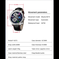 Montre-bracelet mécanique de luxe décontractée unique Astronomia, logo personnalisé, 46 mm, mouvement automatique Miyota, montres Wandering pour hommes