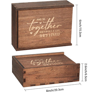 Wooden Memory Keepsake Box Decorative <strong>Gift</strong> Box Wedding Engagement <strong>Gifts</strong> for Couples Anniversary Bridal Shower <strong>Gifts</strong> for Women - Product Image 3