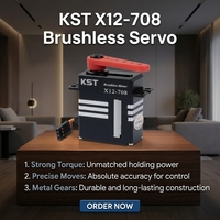 Micro-servo brushless KST X12-708 9.3Kgf.cm 0.07sec HV 8.4V à engrenages en acier pour hélicoptère RC 380 420 450, pièces cycliques de swashplate