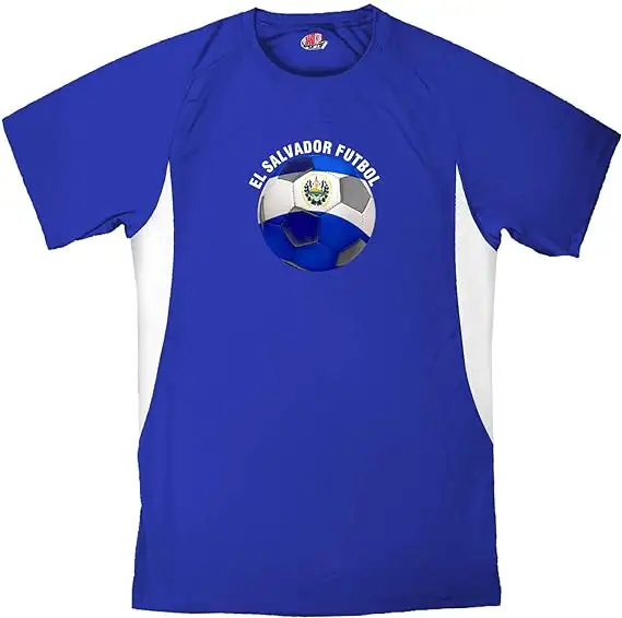 Personalizzazione personalizzata El Salvador maglia da calcio personalizzata con i tuoi nomi e numeri t-shirt all'ingrosso in poliestere morbido t-shirt
