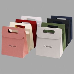 Luxury Wholesale Reusable <b>Bags</b> Die-cut Handles Tote Art Textured <b>Paper</b> <b>Gift</b> <b>Bag</b> With Logos Custom Offset Printing Hot Stamping - Product Image 1