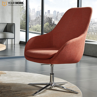 Canapé-fauteuil moderne et minimaliste pivotant à pieds en acier Mobilier confortable de salon et de bureau pour les repas et les loisirs