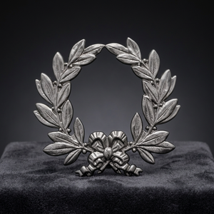 Couronne de lauriers classique en métal, faite à la main, ronde, décorative, non éclairée - Product Image 5