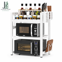 Nouveau design – Étagère en acier au carbone à trois niveaux, support de rangement multifonctionnel pour cuisine, boîte innovante pour four à micro-ondes