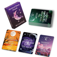Jeu de cartes Oracle des phases lunaires, 50 cartes mystérieuses, boîte-cadeau écologique, jeu de société, jeu interactif pour amis