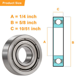 Dimensioni del cuscinetto BTON R4z R4zz 0,25x0,625x0,196 Cuscinetto a sfere miniaturizzato R4z in pollici Cuscinetto per bicicletta R4zz - Product Image 3
