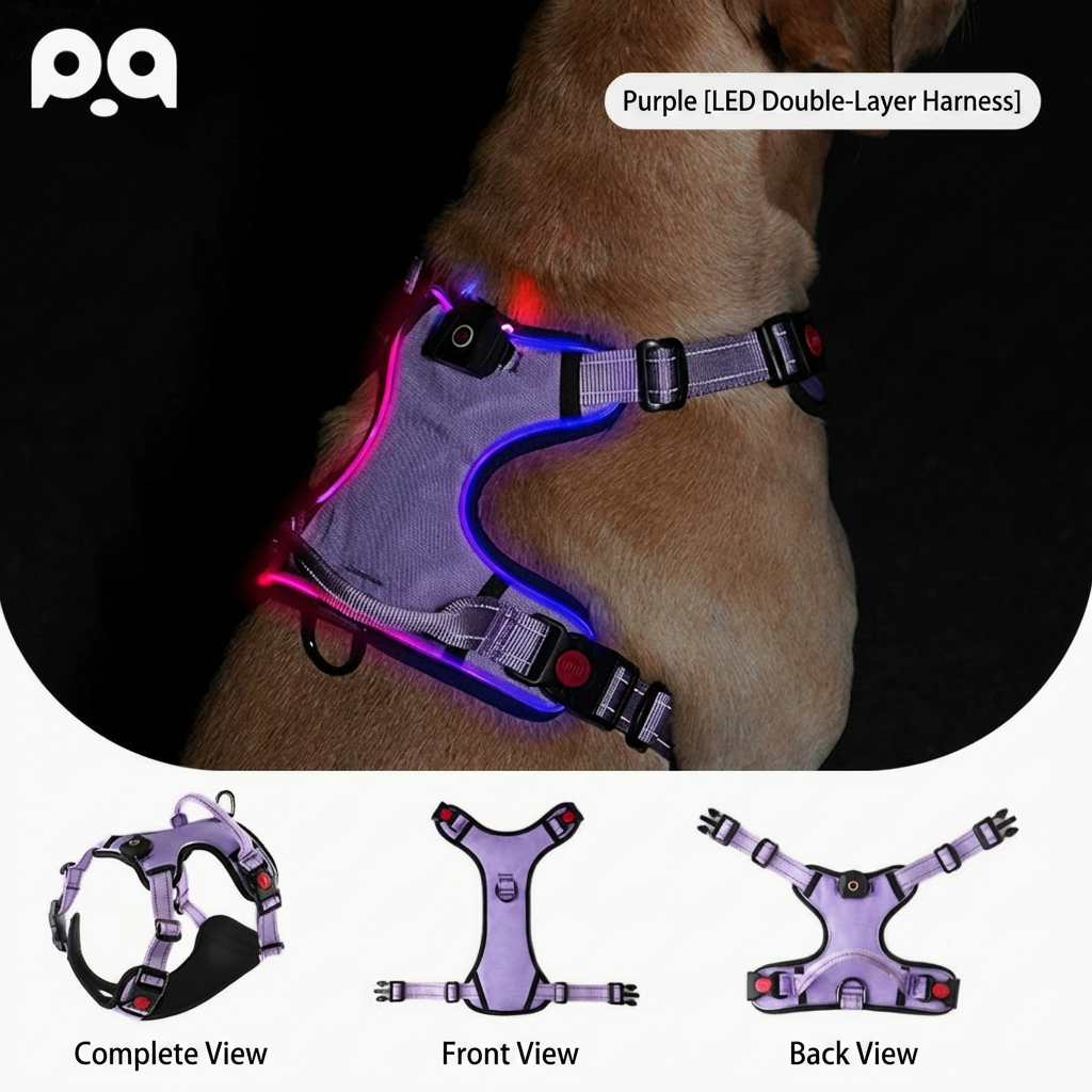 Púrpura (soporte de pecho y espalda de doble capa iluminado por LED)