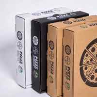 Boîtes à pizza mini rigides réutilisables avec logo imprimé personnalisé, carton noir de qualité alimentaire pour pizza, sushi, sucre, pain, emballage cadeau