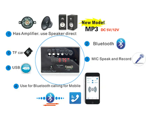 Módulo de Audio DIY para coche de 12V, placa decodificadora MP3 WMA inalámbrica, USB TF, reproductor de MP3 para coche, Módulo de placa decodificadora remota compatible con formato WAV - Product Image 5