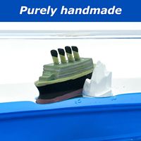 Bateau de croisière Mode fluide dérive bouteille bateau modèle décoration acrylique décoration de la maison Europe plastique bateau coloré boule & Globe