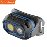 Nouvelle lampe frontale LED 2025 étanche IP65 rechargeable Type-C 800 lumens avec détecteur de mouvement pour camping, travail, chasse, randonnée, course à pied