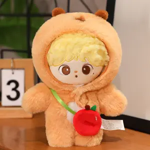 Boneka katun kartun imut 8 inci, mesin cakar grosir hadiah ulang tahun boneka hewan balutan silang kreatif 8 inci