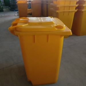 Medical Waste <b>Bin</b> 360L Yellow Rectangular HDPE Wheeled For Hospitals And Schools - Product Image 3