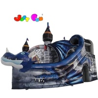 Bon marché commercial dragon gonflable château avec toboggan, nouveau design gonflable maison gonflable combo