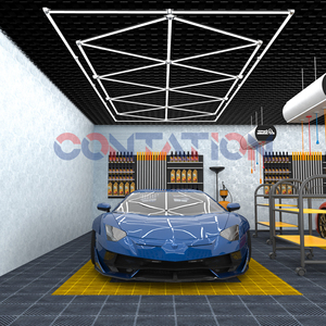 Liên tục hình lục giác tuyến tính Loại ánh sáng xe cửa hàng nhà để xe treo đèn đậu xe nhà để xe chi tiết hội thảo Đèn trần - Product Image 6