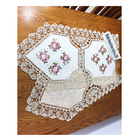 Chemin de table vintage en dentelle crochetée à la main, broderie florale en ruban de coton ivoire pour mariage, banquet, hôtel, décoration intérieure, taille personnalisée