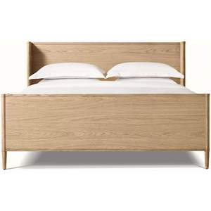 Lit plateforme en bois de chêne moderne <span class=keywords><strong>et</strong></span> minimaliste de luxe avec pieds effilés pour chambre principale - Product Image 5