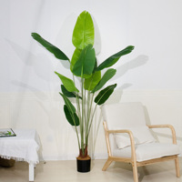 Set Kombinasi Pohon Simulasi Buatan Fiddleleaf Opive Banana Mewah PE untuk Lanskap Taman Rumah Restoran Rumah Tangga Anti UV