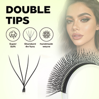 Extensions de cils 3D 4D 5D en forme de W, U, Clover, Y, double pointe, volume pré-fait C D, extensions de cils en éventail, marque privée UU