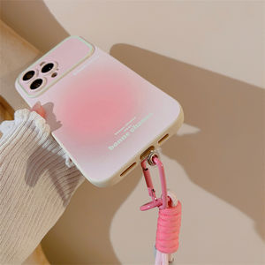 <span class=keywords><strong>Coque</strong></span> de téléphone rose pour fille, effet halo, pour <span class=keywords><strong>iPhone</strong></span> 17 16 14, étui 15 13 Promax avec <span class=keywords><strong>cordon</strong></span>, étui souple Niche 11 12 - Product Image 2