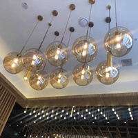 Lustre de bar de restaurant de style industriel polyvalent créatif suspension E27 en verre de café romantique d'art pour la maison d'hôtel