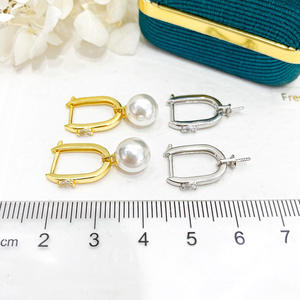 Women's DIY S925 Silver Pearl Accessory Simple <b>Drop</b> <b>Earrings</b> with Empty Stand Elegant <b>Fashion</b> Jewelry - Product Image 4