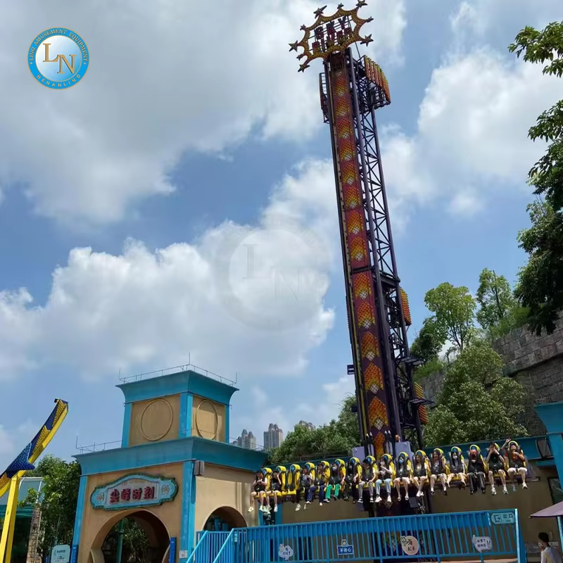 Thrilling Free Fall Drop Tower Rides Adults Carnival Games Outdoor ...