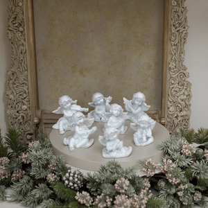 Figuras de resina de angelito <span class=keywords><strong>blanco</strong></span> nuevo de fábrica, diseño occidental para decoración del hogar, <span class=keywords><strong>arte</strong></span> de jardín religioso de Navidad para regalos - Product Image 1