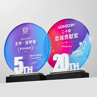 Trophée en acrylique cristal artificiel personnalisé Dazzling Crystal 2026 – Récompense annuelle pour employé, édition 52e anniversaire, étoile de l'année