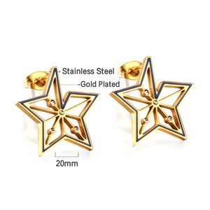 Pendientes de Aro con Diseño Geométrico Simple, Chapados en Oro de 18k, Resistentes al Deslustre, con Circonitas en Forma de Estrella, para Mujer, Regalo Ideal - Product Image 6