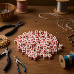 Abalorios de Corazón Ilan de 6x6mm con Motivo de Corazón para la Creación de Joyas - Product Image 2