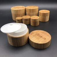 Pots cosmétiques en plastique PP, grande quantité, 100g, couvercle en bambou naturel, pot à crème cosmétique