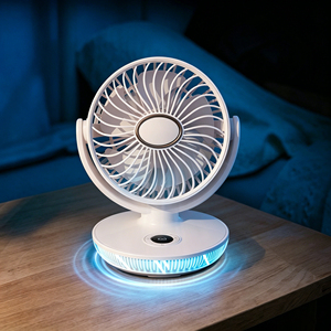 Oem Odm Custom Wall Mount/Desk Portable 4000Mah <b>Usb</b> <b>Mini</b> Rechargeable, Factory Wholesale Cooling <b>Fan</b> With Night Light - Product Image 1