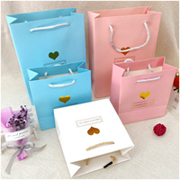 Sacs cadeaux personnalisés en papier d'art bleu de luxe, écologiques et recyclables, avec poignée en ruban et logo, pour mariage, vêtements, vente au détail, fête