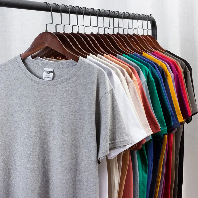 Wholesale Custom Your Brand Logo 100% Cotton Blank Men T Shirt Plain Casual Men's T-shirts
