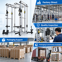 Station d'entraînement multifonctionnelle en aluminium pour la maison : Rack de musculation, Machine à croisement de câbles, Lat Pulldown, Support de Squat