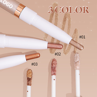 Crayon fard à paupières double embout 2-en-1 à marque privée, liquide, pailleté, crème, scintillant, waterproof, maquillage pour les yeux