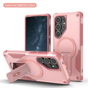 Funda de teléfono con armadura magnética de lujo para <span class=keywords><strong>Samsung</strong></span> S25 S24 Ultra S23 FE S22 Plus S21, funda de teléfono a prueba de golpes - Product Image 4
