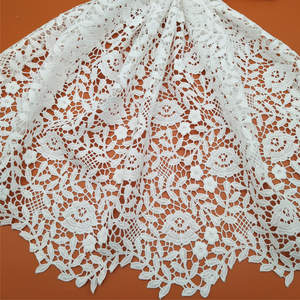 Tissu de dentelle de mariée de qualité supérieure - Broderie florale soluble dans l'eau sur soie de lait pour vêtements de mariage personnalisés - Product Image 4